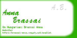 anna brassai business card